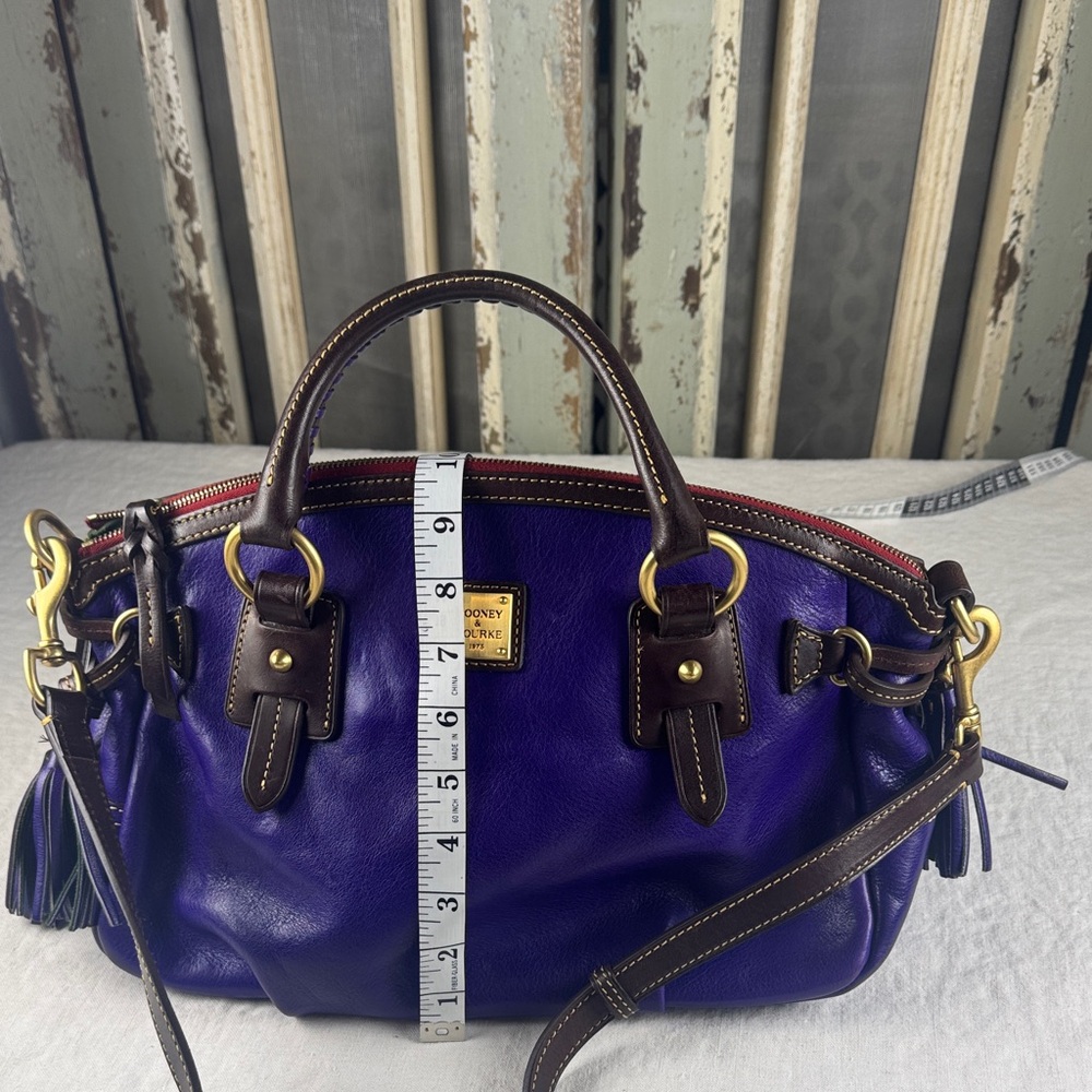 Dooney & Bourke Stanwich Satchel Purple Toledo Leather. RARE. - Picture 10 of 16